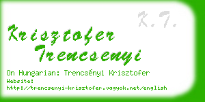 krisztofer trencsenyi business card